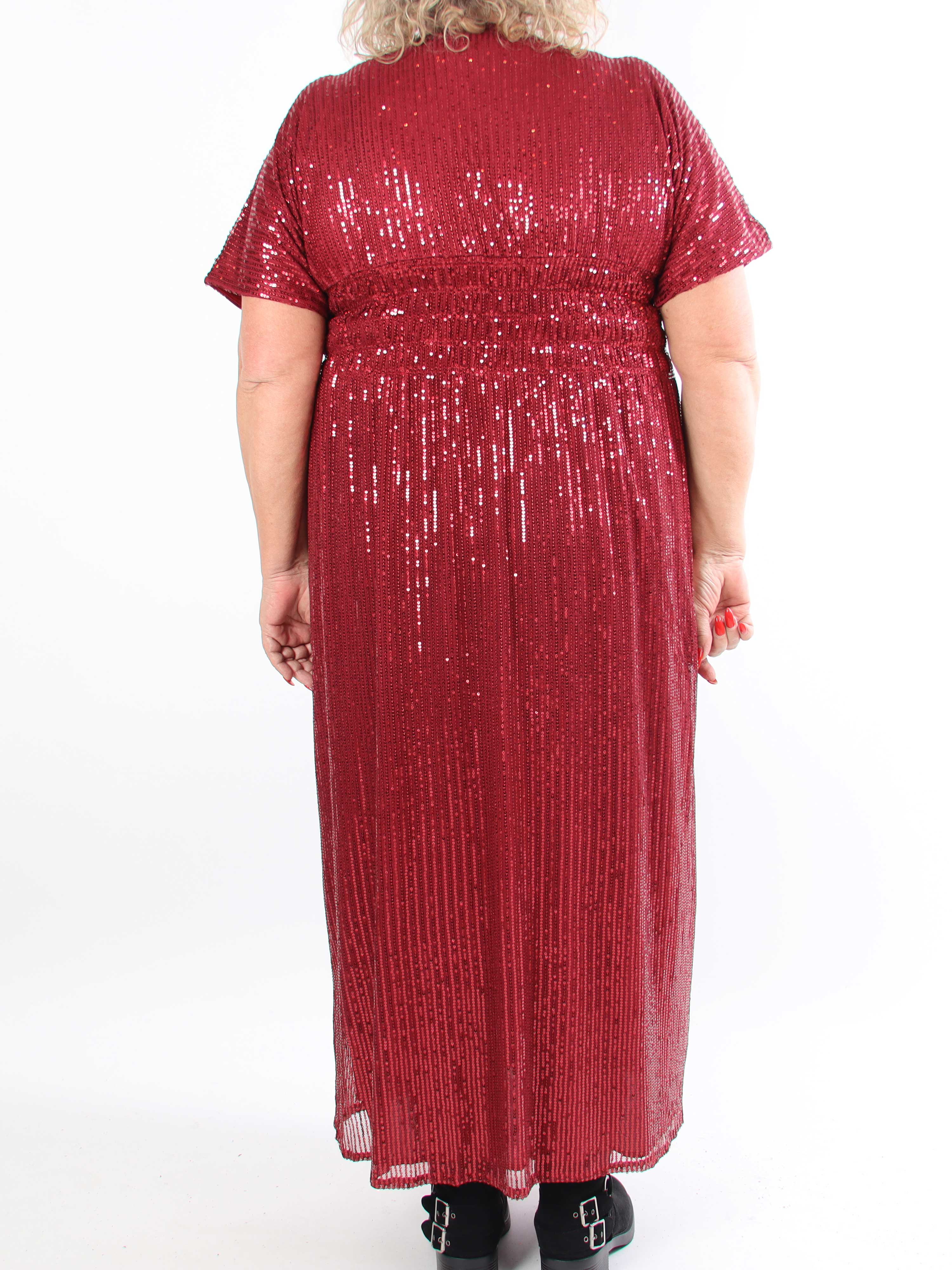 Pams Glitter - Lång plus size klänning med paljetter